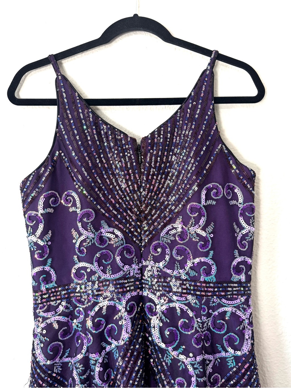 Dress the Population Felicity Purple Sequin Midi Dress Size Medium - Picture 5 of 9
